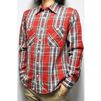 CAMCO JR  f12 HEAVY WEIGHT FLANNEL SHIRTS wr[EFCgtlVc  RED/GREY/WHITE
